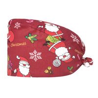 Unisex Adjustable Christmas Doctor Nurse Surgery Scrub Cap with Button