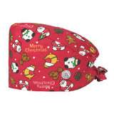 Unisex Adjustable Christmas Doctor Nurse Surgery Scrub Cap with Button