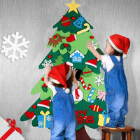 Wall Hanging DIY Felt Xmas Tree + 26Pc Detachable Ornaments Set