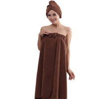 Women Bath Wrap for Shower with Hair Wrap Warm Loungewear Spa Wrap