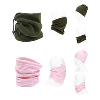 2Pcs Men Women's Winter Fleece Snood Scarf Neck Warmer Thermal Ski Beanie Hat Cap