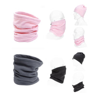 2Pcs Men Women's Winter Fleece Snood Scarf Neck Warmer Thermal Ski Beanie Hat Cap