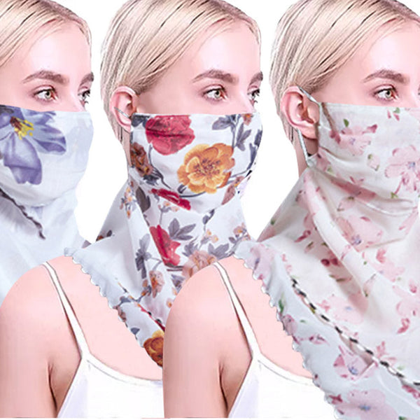 2Pcs Flower Print Lightweight Scarf