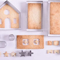 10Pcs Gingerbread House Stainless Steel Biscuit Molds