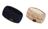 2Pcs Knitted Fleece-Lined Headband