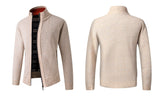 Men's Knitted Fleece-Lined Zip Cardigan