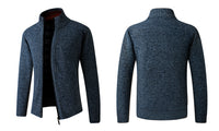 Men's Knitted Fleece-Lined Zip Cardigan