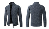 Men's Knitted Fleece-Lined Zip Cardigan