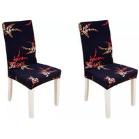 2Pcs Stretch Floral Printed Chair Covers