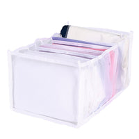 4 Pack Jeans Compartment Storage Box Closet Drawer Mesh Pants Storage-Black and White