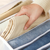 4 Pack Jeans Compartment Storage Box Closet Drawer Mesh Pants Storage-Black and White