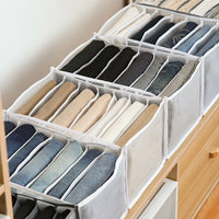 4 Pack Jeans Compartment Storage Box Closet Drawer Mesh Pants Storage-Black and White