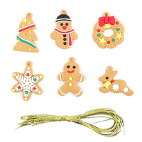6pcs Gingerbread Man Christmas Tree Hanging Pendants Christmas Tree Hanging Decorations Cute Christmas Party Ornaments