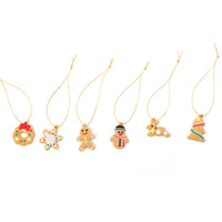 6pcs Gingerbread Man Christmas Tree Hanging Pendants Christmas Tree Hanging Decorations Cute Christmas Party Ornaments
