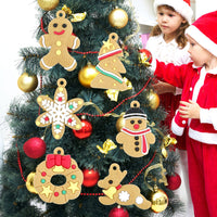 6pcs Gingerbread Man Christmas Tree Hanging Pendants Christmas Tree Hanging Decorations Cute Christmas Party Ornaments