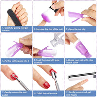 Gel Nail Polish Remover Tools Kit with Nail Clips Nail Remover Pads