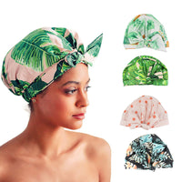 Women Shower Cap Reusable Long Hair Cap Bathroom Waterproof Hair Cap Elasticity Bathing Shower Hat