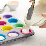 10pcs Silicone Cake Cups Baking Cups Reusable Non-Stick Cake Molds Sets Silicone Cake Cups