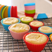 10pcs Silicone Cake Cups Baking Cups Reusable Non-Stick Cake Molds Sets Silicone Cake Cups
