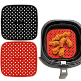 2PCS Air Fryer Liners Reusable Baking Pads Air Fryer Mats Steaming Basket Mats Non-Stick Liners for Air Fryers