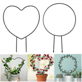 2PCS Plant Trellis for Climbing Plants Flower Support Heart Round Garden Trellis