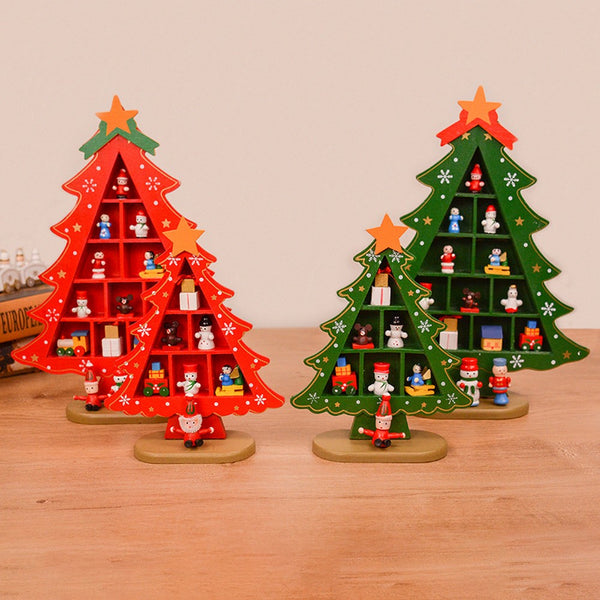DIY Wooden Christmas Tree Decor Tabletop Christmas Ornament Christmas Toy