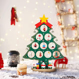 Funny Desktop Wooden Christmas Tree Decor Christmas Toy Set with 10 Mini Ornaments