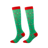 Pair of Mixed Patterns Christmas Knee-High Compression Socks