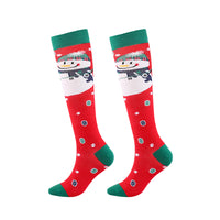 Pair of Mixed Patterns Christmas Knee-High Compression Socks