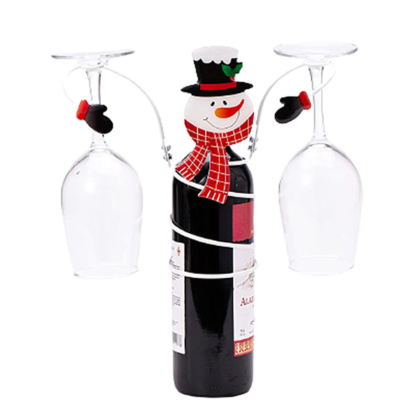 Christmas Wine Bottle and Glass Holder Storage Drying Stand