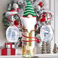 Christmas Wine Bottle and Glass Holder Storage Drying Stand