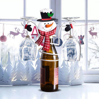 Christmas Wine Bottle and Glass Holder Storage Drying Stand