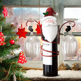 Christmas Wine Bottle and Glass Holder Storage Drying Stand