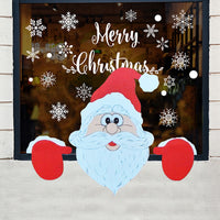 Santa Claus Christmas Fence Peeker Decoration Outdoor Garden Decor