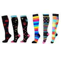 6 Pairs Women's Knee-Length Compression Socks