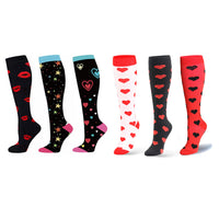 6 Pairs Women's Knee-Length Compression Socks