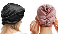 Women Silk Turban Tied Knot Fashion Pleated Turban Cap Beanie Headwrap Sleep Hat