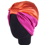 Double-Layered Stain Silk Elastic Turban