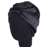 Double-Layered Stain Silk Elastic Turban