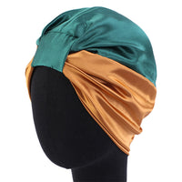 Double-Layered Stain Silk Elastic Turban