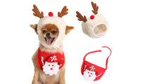 Christmas Pet Hat with Bandana Set