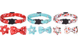 Christmas Pet Collar with Two Bow Ties Set