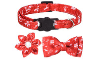 Christmas Pet Collar with Two Bow Ties Set