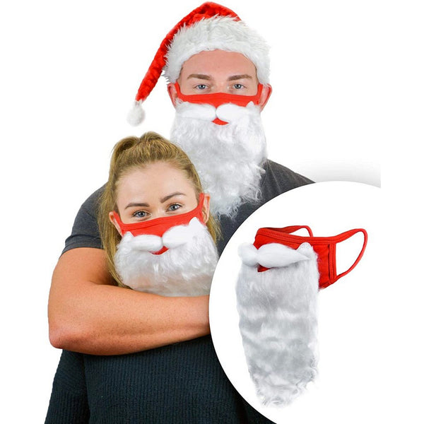 Christmas Santa Beard Face Mask Costume for Adults For Xmas Cosplay Party