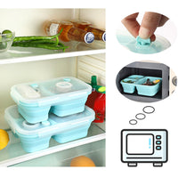 Collapsible Silica Gel Outdoor Lunch Box Leakproof Folding Food Storage Food Preparation Container That Can Be Separated