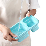 Collapsible Silica Gel Outdoor Lunch Box Leakproof Folding Food Storage Food Preparation Container That Can Be Separated