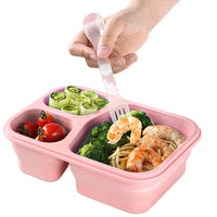 Collapsible Silica Gel Outdoor Lunch Box Leakproof Folding Food Storage Food Preparation Container That Can Be Separated