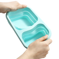 Collapsible Silica Gel Outdoor Lunch Box Leakproof Folding Food Storage Food Preparation Container That Can Be Separated