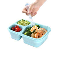 Collapsible Silica Gel Outdoor Lunch Box Leakproof Folding Food Storage Food Preparation Container That Can Be Separated