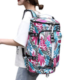 Large Capacity Flower Pattern Travel Duffle Bag Sport Gym Backpack